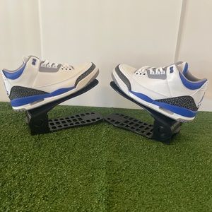 2021 Nike Air Jordan 3 RACER BLUE Sz 9.5 White Black Cement True CT8532 145